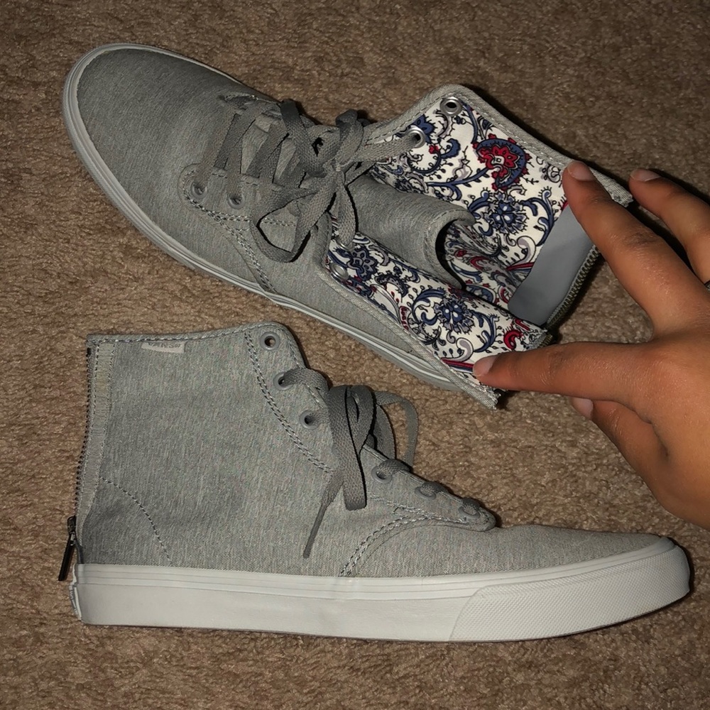 Grey Vans w/ paisley insides